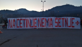 Litija SPC najavljena i u Prijestonici, Cetinjani odgovorili transparentom