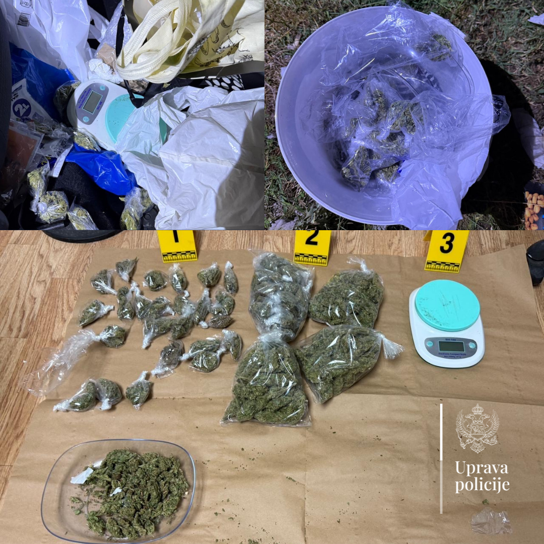 Bar:  Dvije osobe u Baru uhapšene i osumnjičene za neovlašćeno stavljanje u promet opojnih droga
