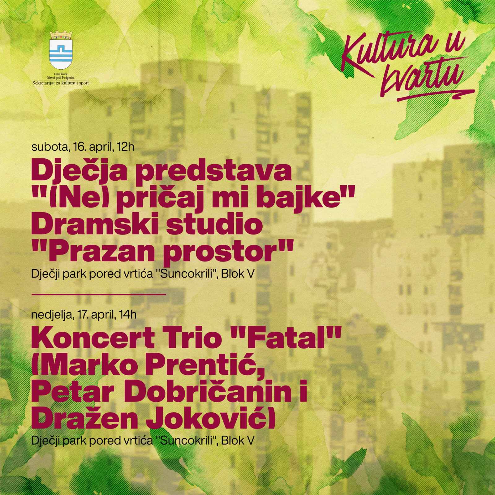 Za vikend dječije predstave u Bloku V