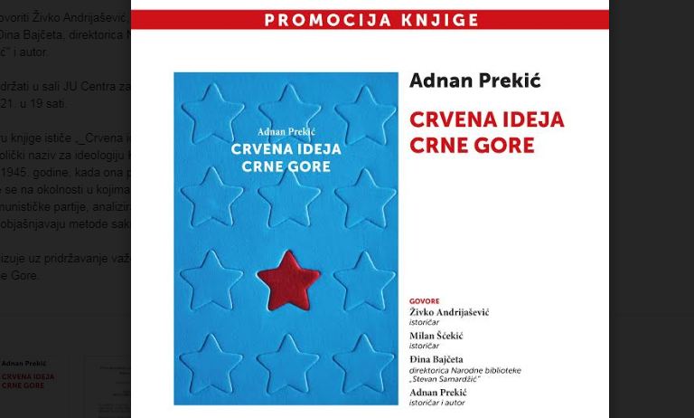 Promocija knjige  Adnana Prekića ''Crvena ideja Crne Gore'' u Pljevljima