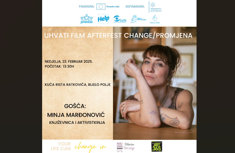 Uhvati film AFTERFEST u Bijelom Polju – Razgovor s Minjom Marđonović i panel diskusija o kulturi i inkluziji