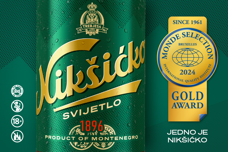Nikšićko pivo dobilo prestižnu zlatnu medalju Monde Selection