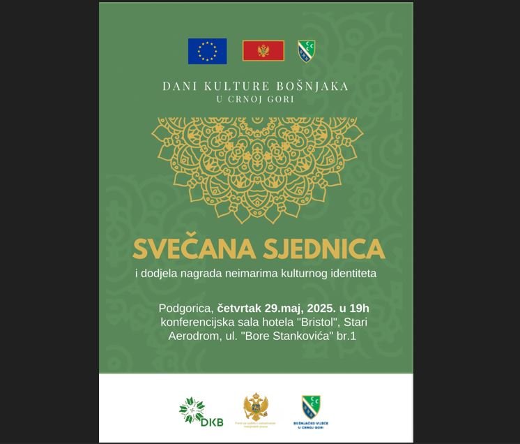 Bošnjačko vijeće: U četvrtak dodjela nagrada neimarima kulturnog identiteta