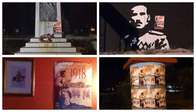 "Nikad više 1918": Cetinje, Podgorica, Herceg Novi, Berane... osvanuli oblijepljeni plakatima