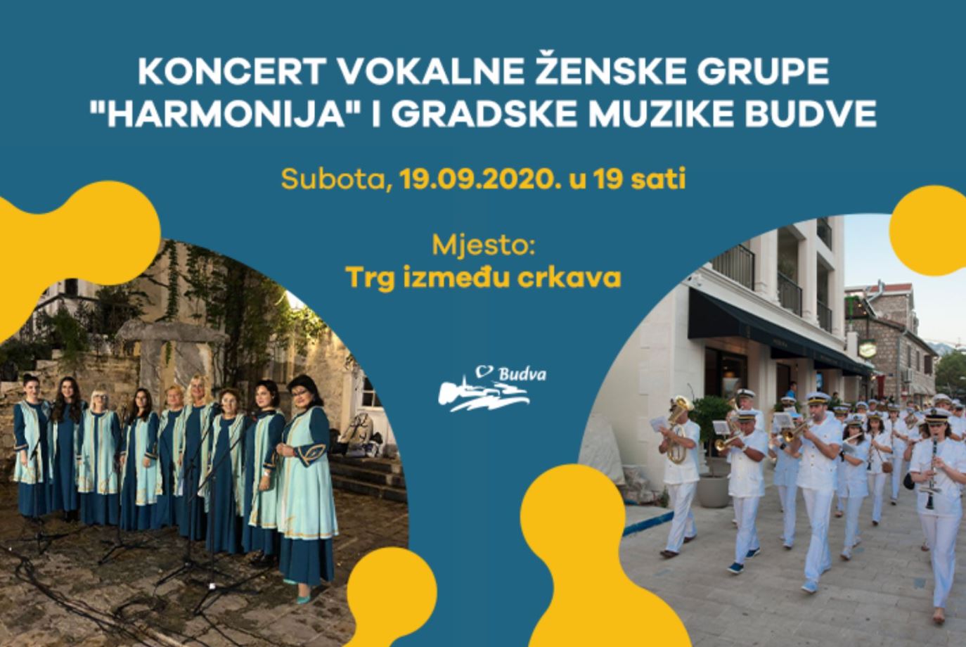 Koncert ženske vokalne grupe Harmonija i Gradske muzike Budve