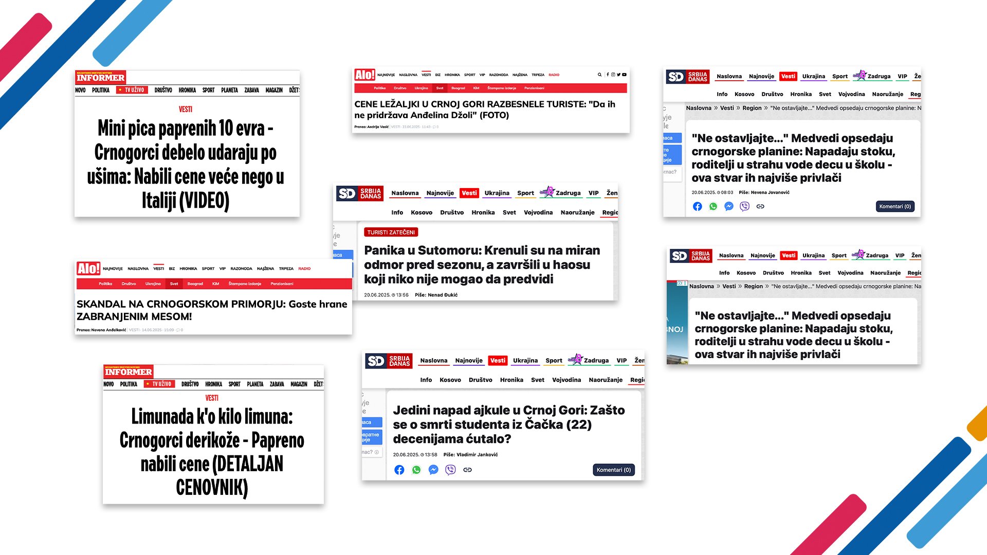 Negativni narativi u srbijanskim tabloidima uoči sezone: Crnogorci derikože, Crnogorci debelo udaraju po ušima...