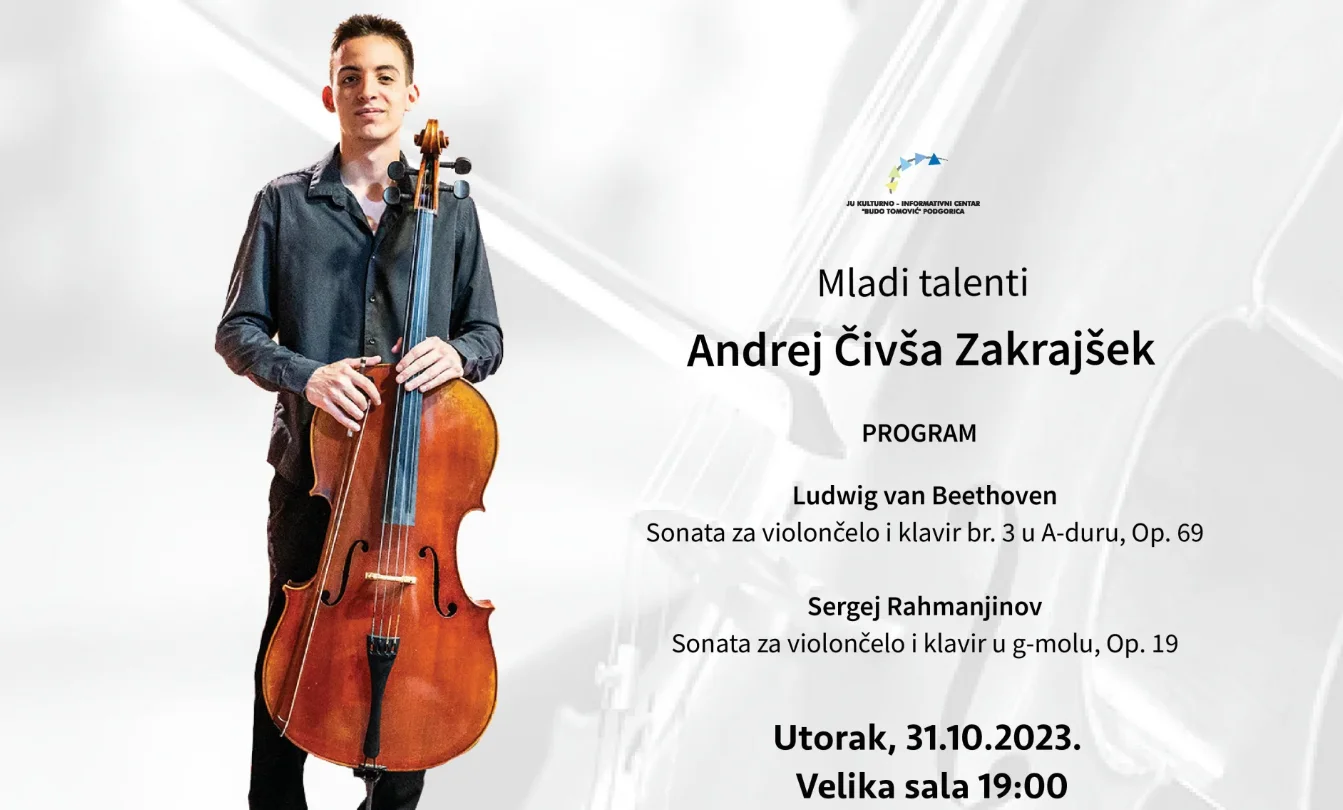 Solistički koncert violončeliste Andreja Čivše Zakrajšeka u KIC-u