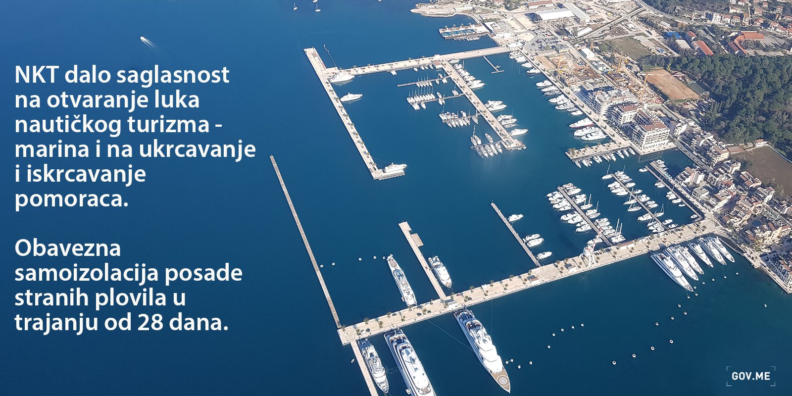 NKT: Otvaranje marina, preporuka građanima da stalno nose maske