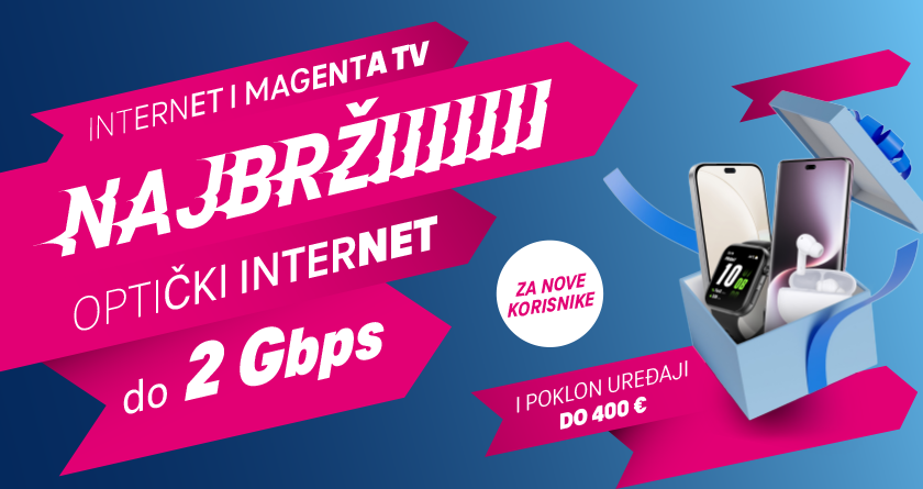 Telekomova nova promo ponuda: Superbrzi optički internet, MagentaTV i pokloni do 400 eura