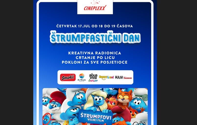 Štrumpfatičan dan u Cineplexxu: Pogledajte repertoar