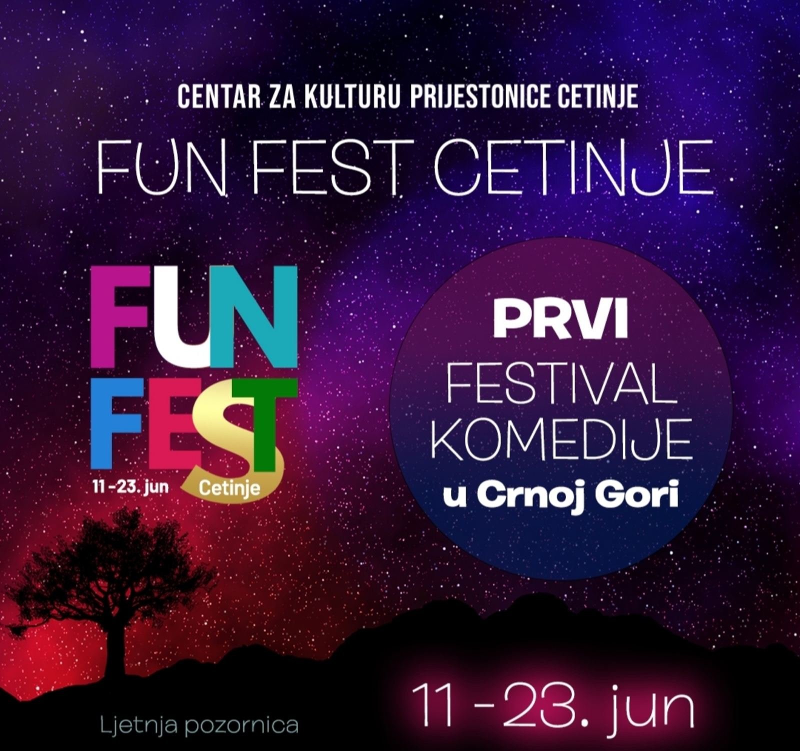Festival komedije i zabave 'FunFest Cetinje' od 11. juna
