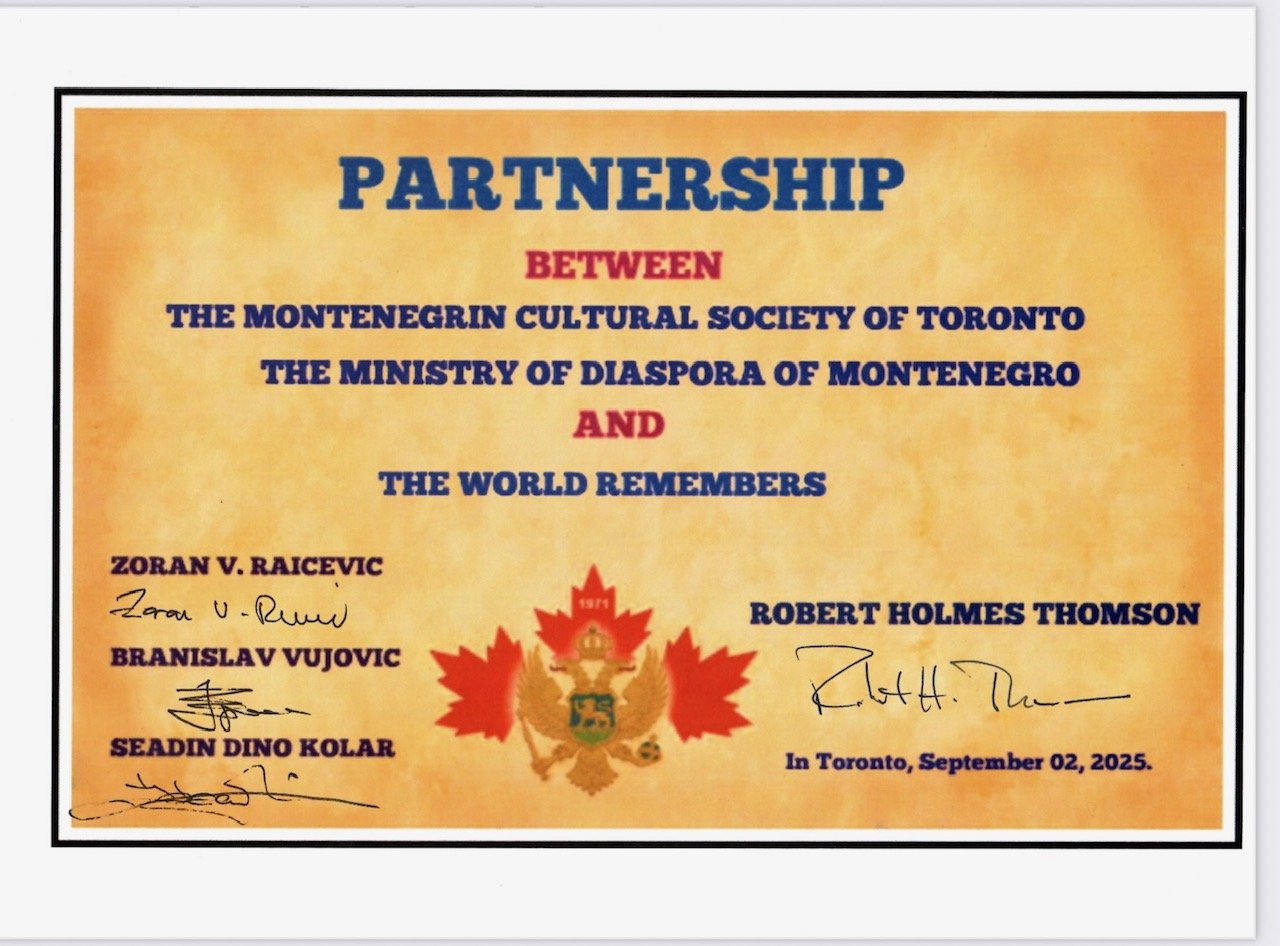 Crnogorsko kulturno društvo Toronto ozvaničilo sa kanadskim glumcem projekat ''Svijet pamti''