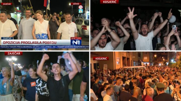 I Vučić i opozicija proglasili  pobjedu  u Zaječaru i Kosjeriću: Na ulicama slavlje, ali rastu i tenzije
