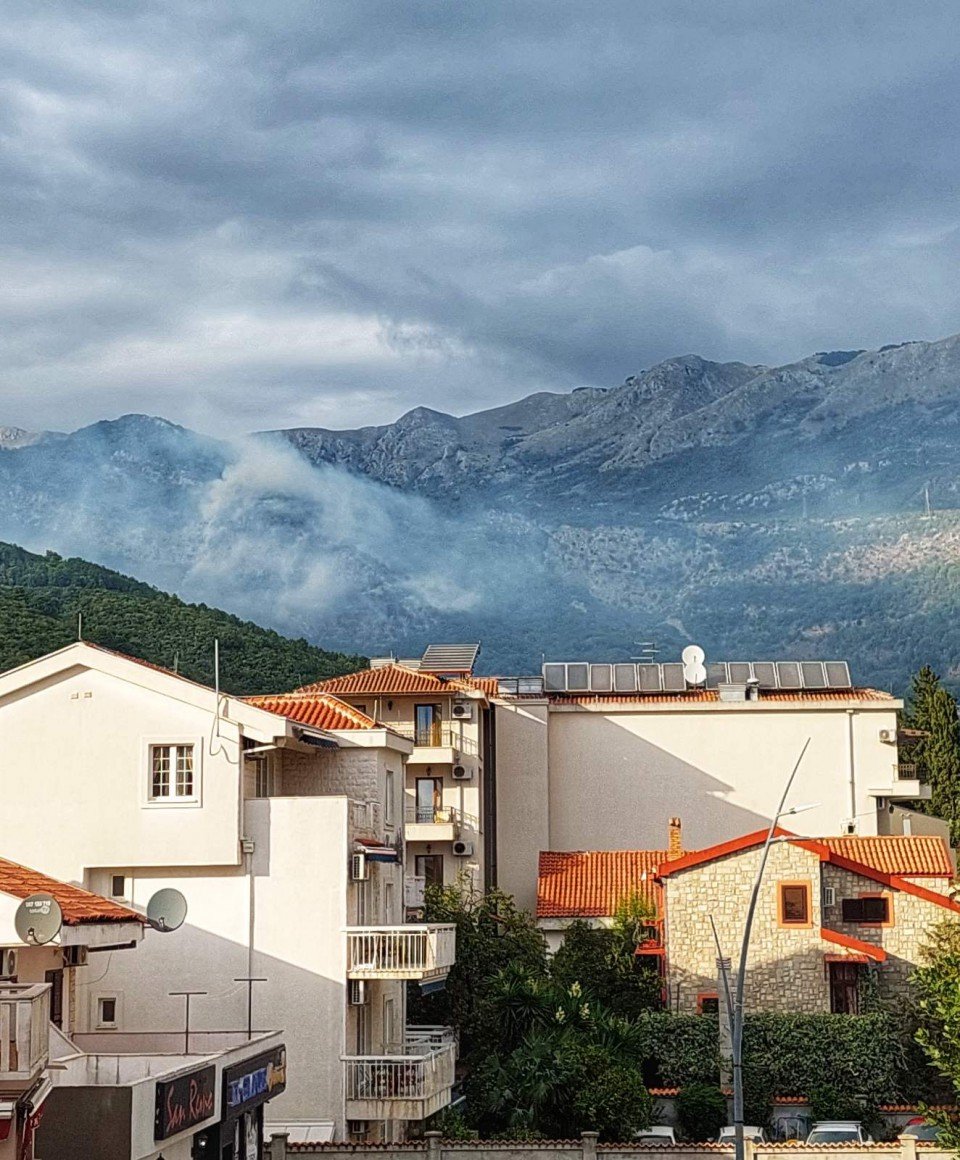 Budva: Šumski požar u Podostrogu, vatrogasci na terenu