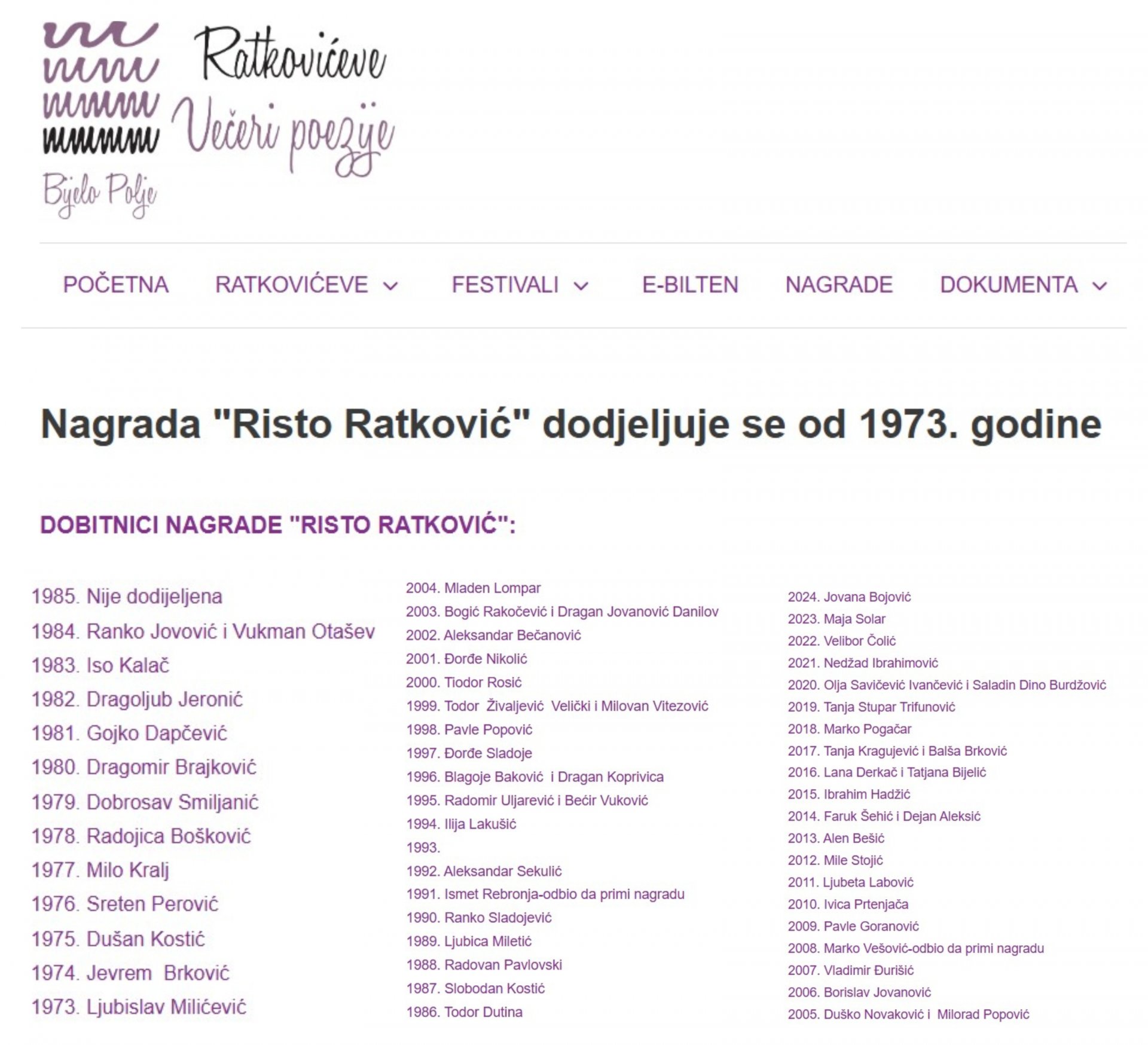Radovan Karadžić izbrisan sa spiska dobitnika Ratkovićeve nagrade?