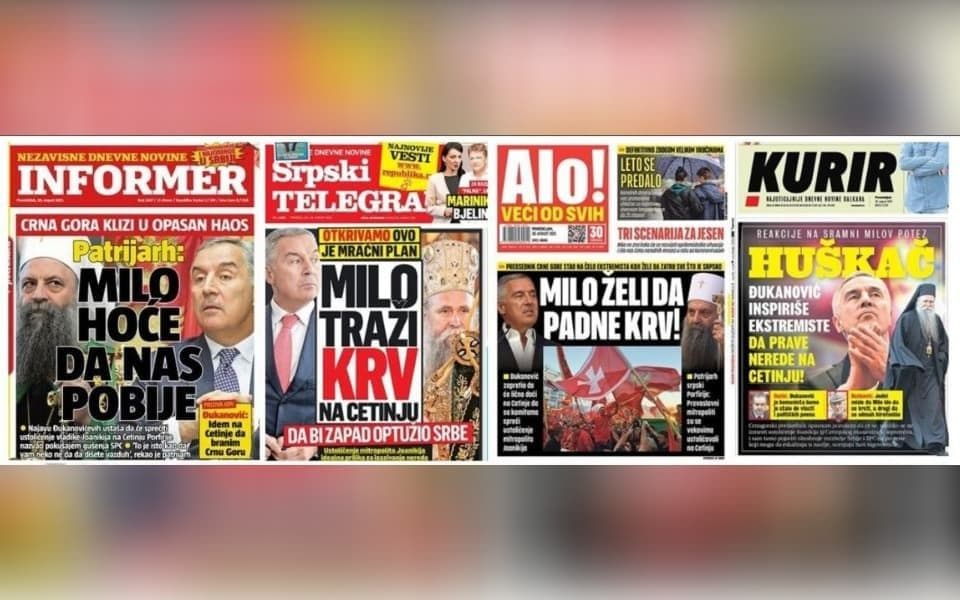 Vučićevi tabloidi prizivaju krv u Crnoj Gori