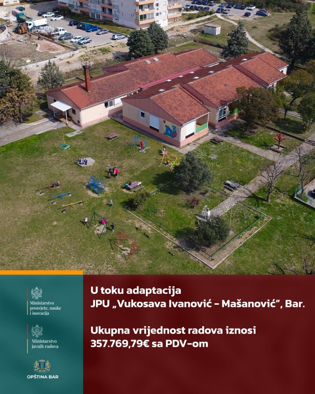 U toku adaptacija JPU ,,Vukosava Ivanović-Mašanović” u Baru