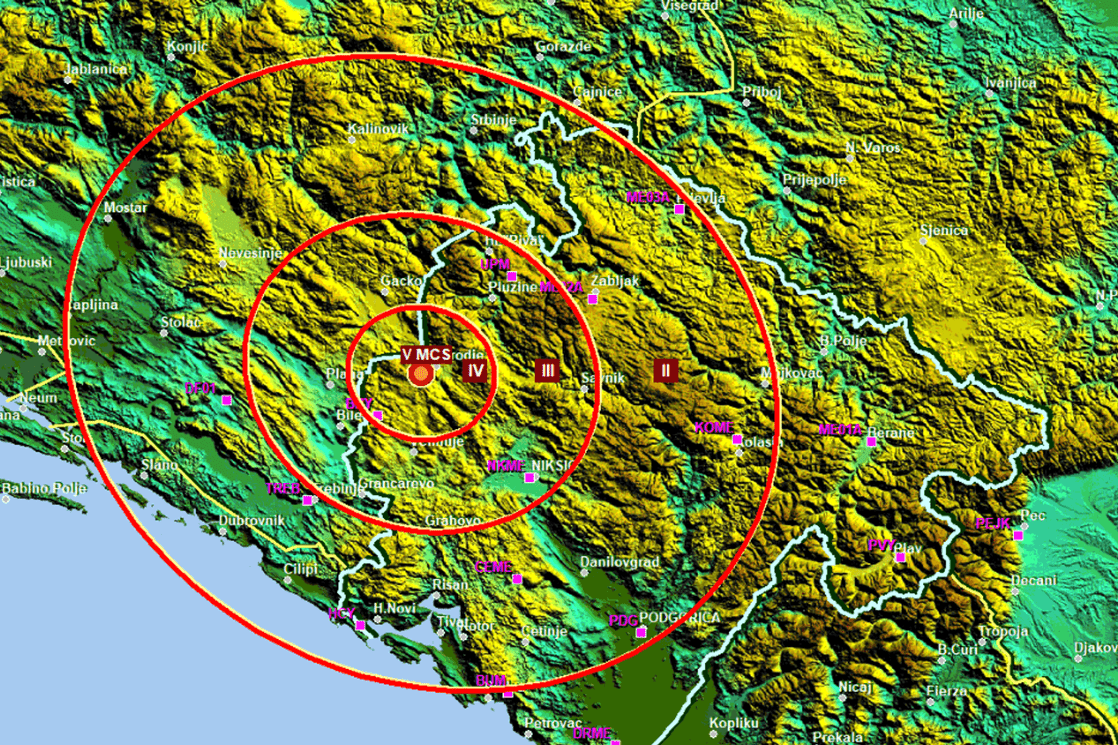 Novi zemljotres jutros pogodio Crnu Goru, osjetio se i u BiH i na primorju Hrvatske