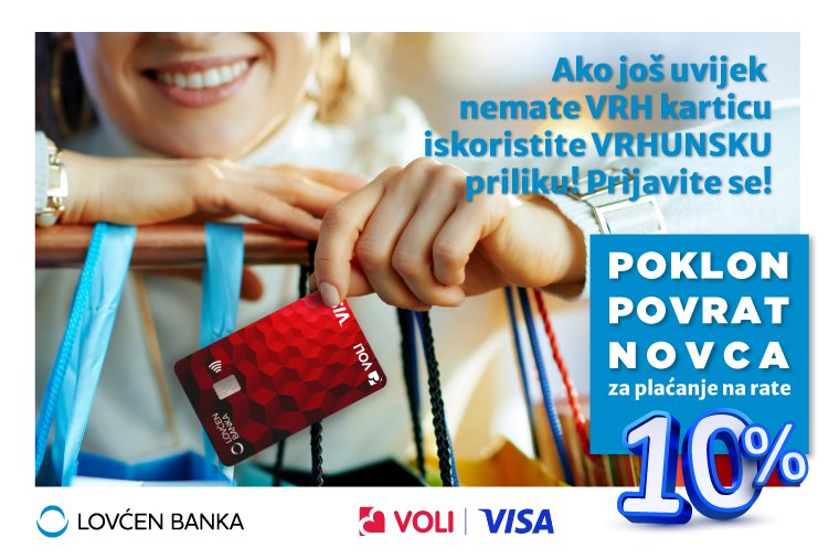 VISA VRH KARTICA POKLANJA!