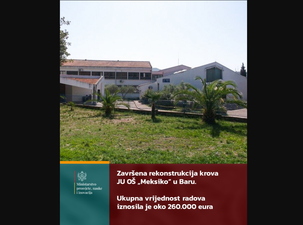 Rekonstruisan krov škole “Meksiko“ u Baru