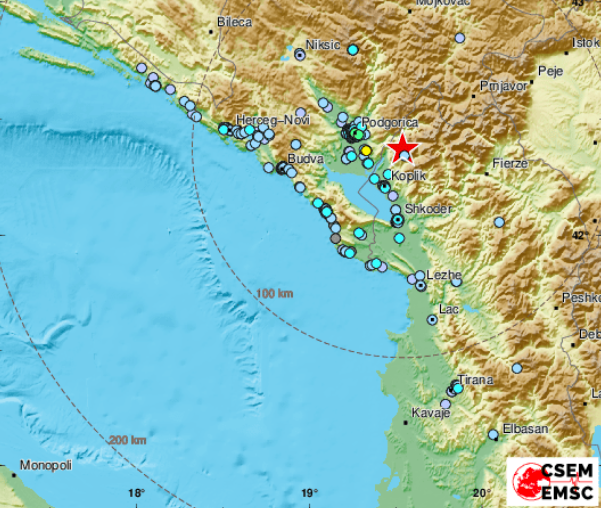 Zemljotres u Albaniji, osjetio se i u Crnoj Gori