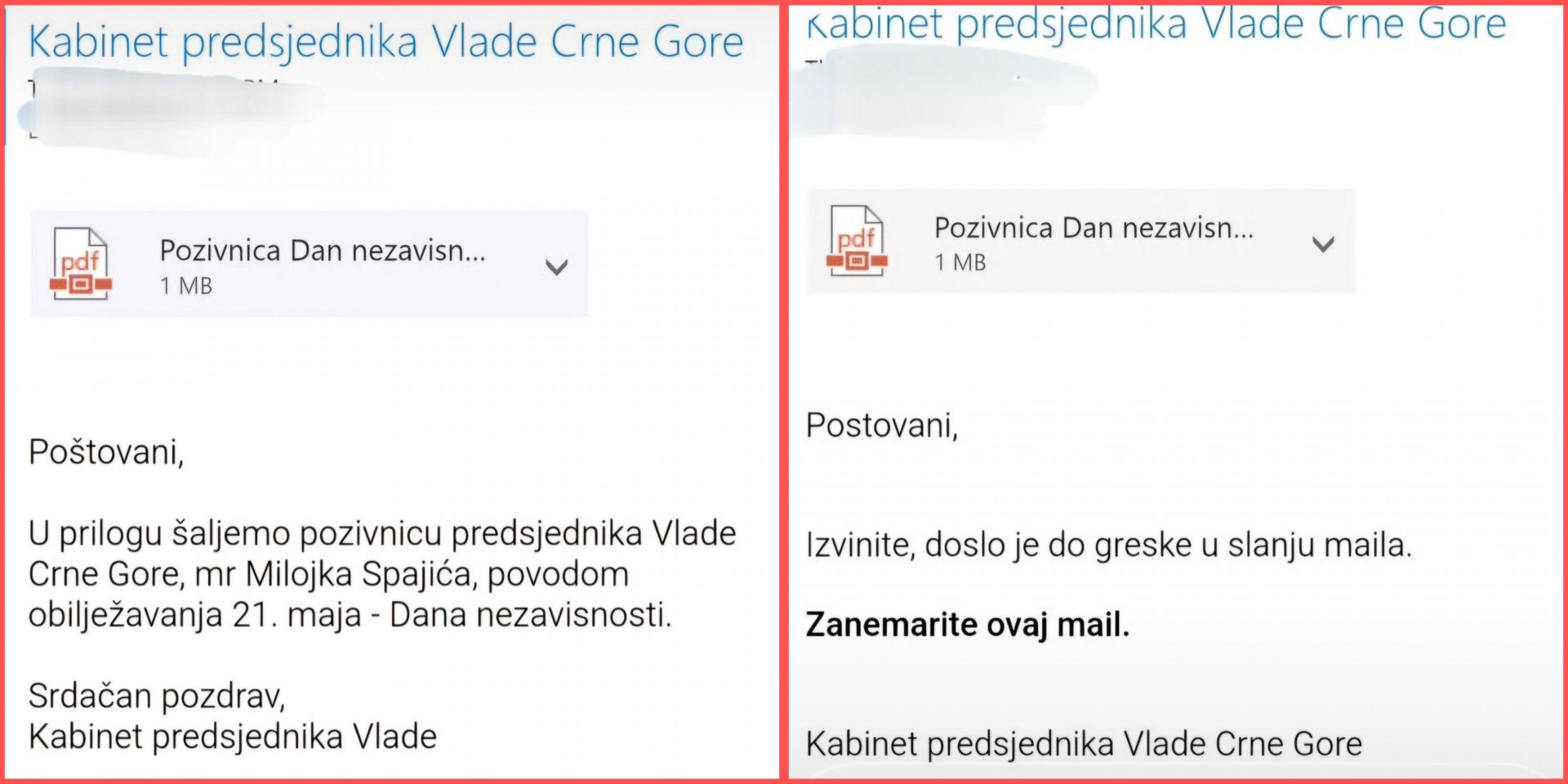 Dan nezavisnosti – poslato greškom
