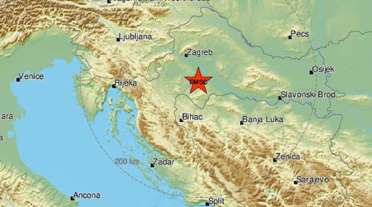 Snažan zemljotres u Hrvatskoj