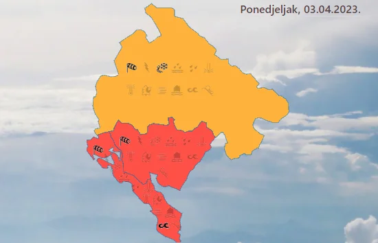 Na snazi narandžasti i crveni meteoalarm zbog olujnog vjetra