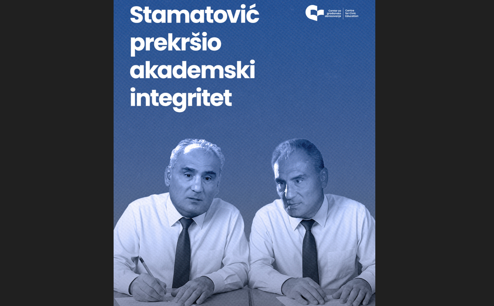 CGO: Etički komitet utvrdio da je Stamatović prekršio akademski integritet