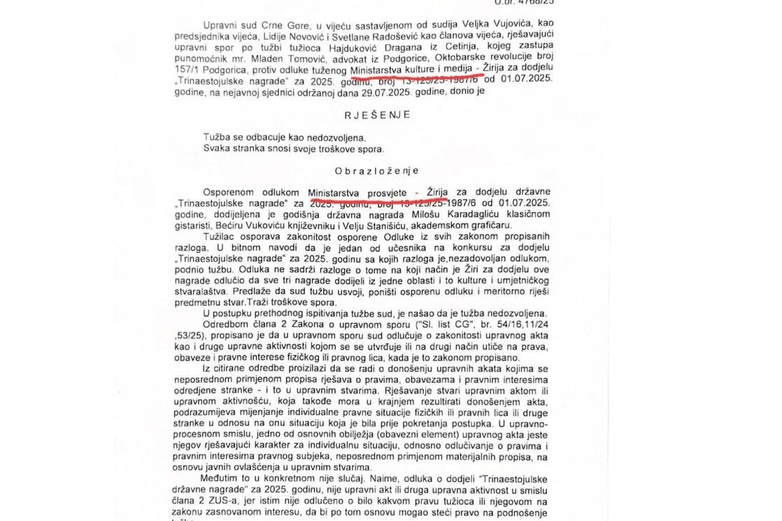 STEGA o Rješenju Upravnog suda o tužbi Hajdukovića: Kontradikcija koja zahtijeva intervenciju Vrhovnog suda