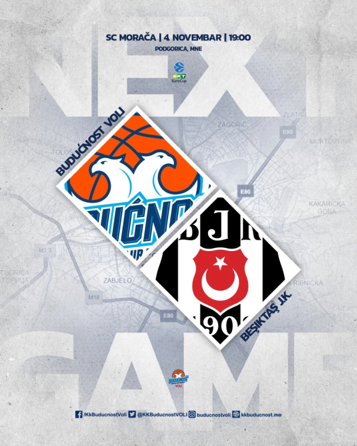 Budućnost Voli u utorak protiv Bešiktaša, karte od sjutra u prodaji