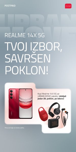 MTEL Realme 14X 5G uz Urban MOVE pakete + 1 JBL uređaj po izboru