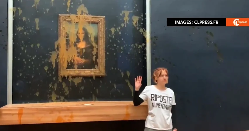 Ekološki aktivisti prosuli supu po blindiranom staklu koje štiti Mona Lizu