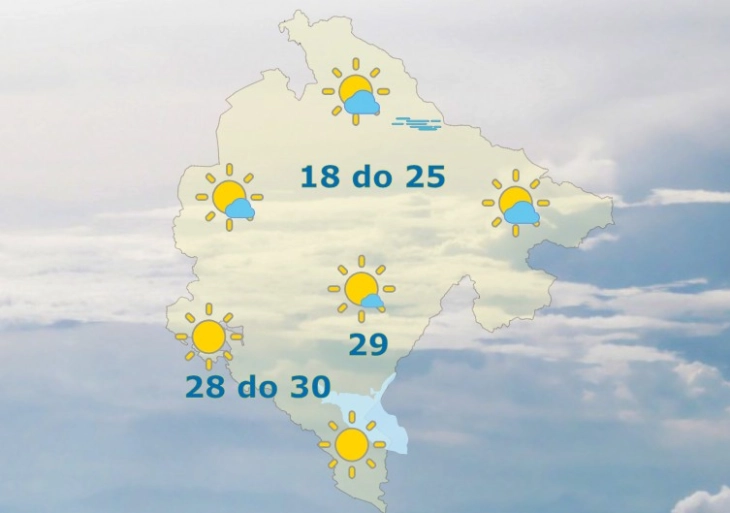 Sjutra pretežno sunčano, do 30 stepeni