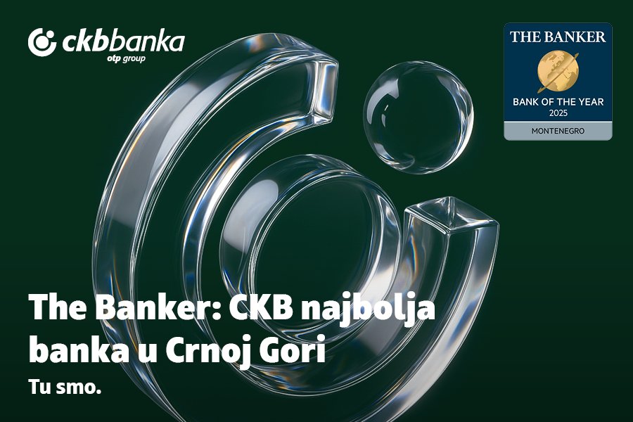 CKB potvrđuje liderstvo: Banka godine u Crnoj Gori