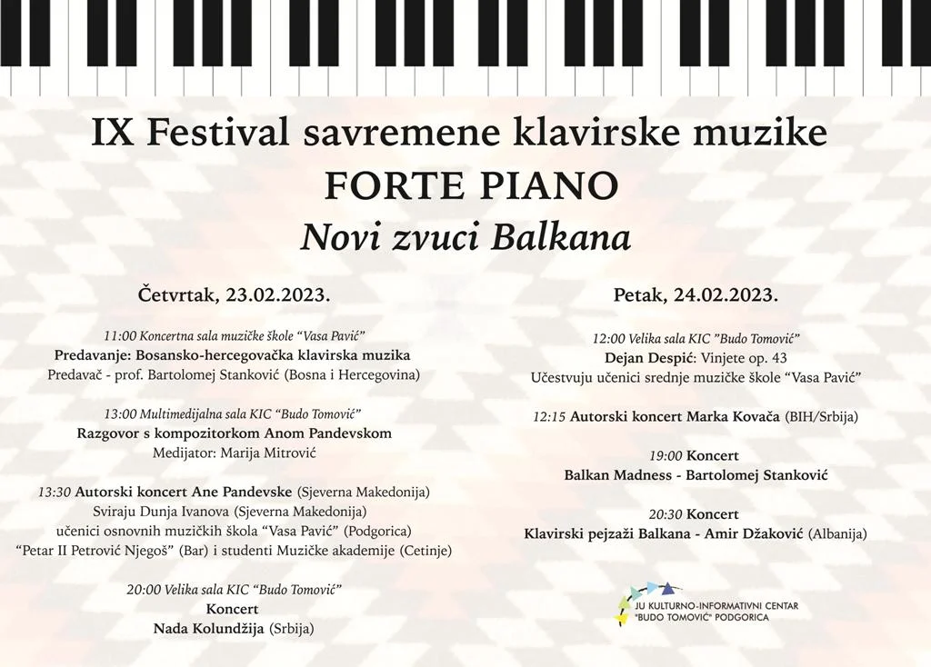 IX Festival savremene klavirske muzike "Forte piano" u KIC-u