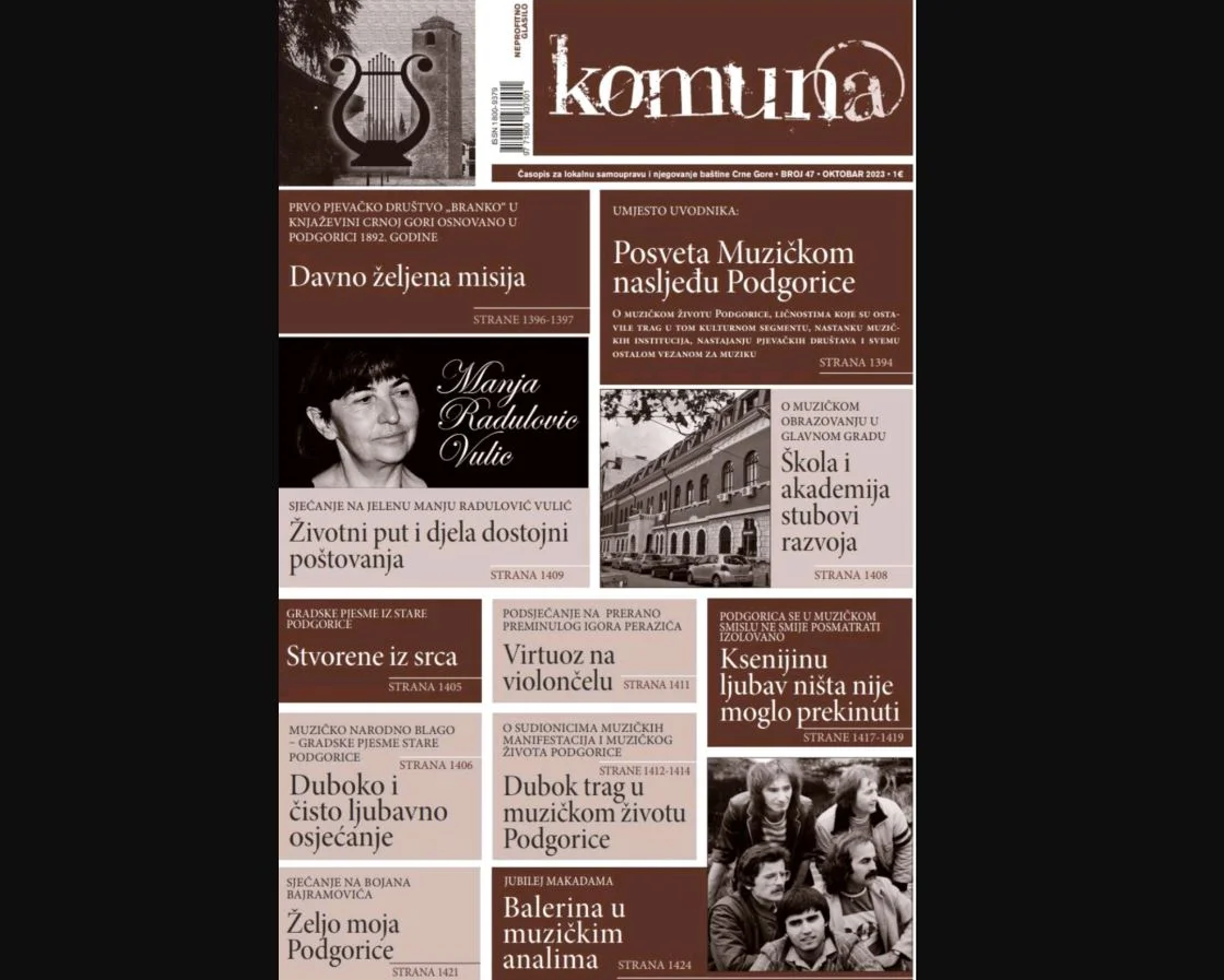 Poseban broj časopisa Komun@ posvećen muzičkom nasljeđu Podgorice