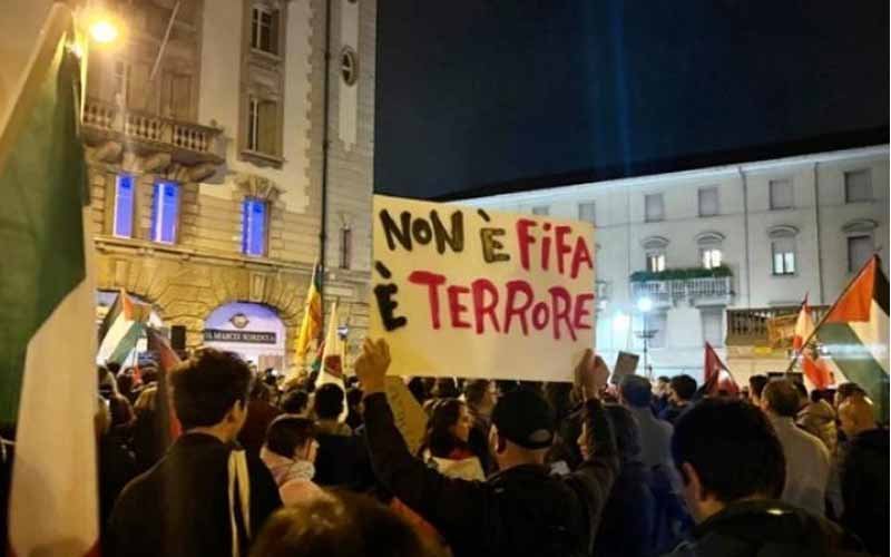 Sukobi na propalestinskom maršu protiv kvalifikacione utakmice Italija – Izrael