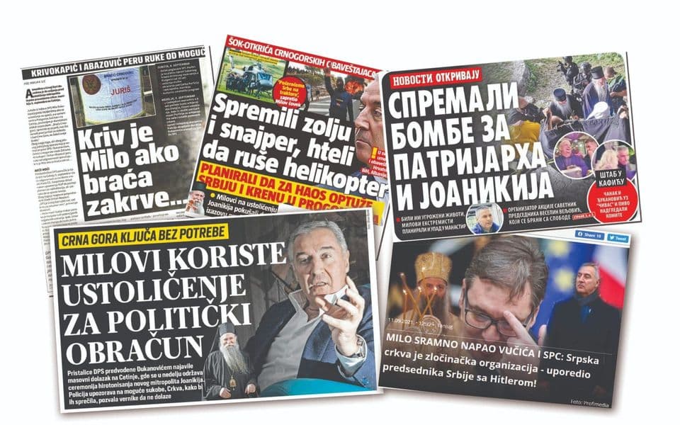Analiza srpskih medija: Dnevno po četiri medijska napada na ,,komite“ i Đukanovića