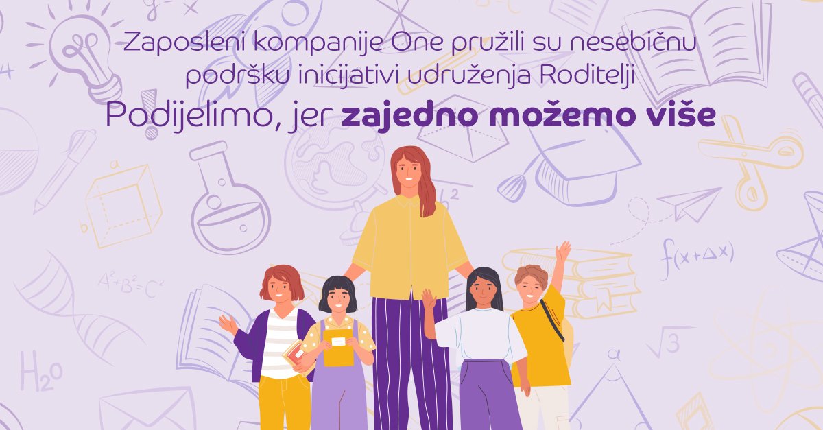 Zajedno za lakši početak školske godine - Zaposleni kompanije One četvrti put dio akcije „Podijelimo, jer zajedno možemo više“