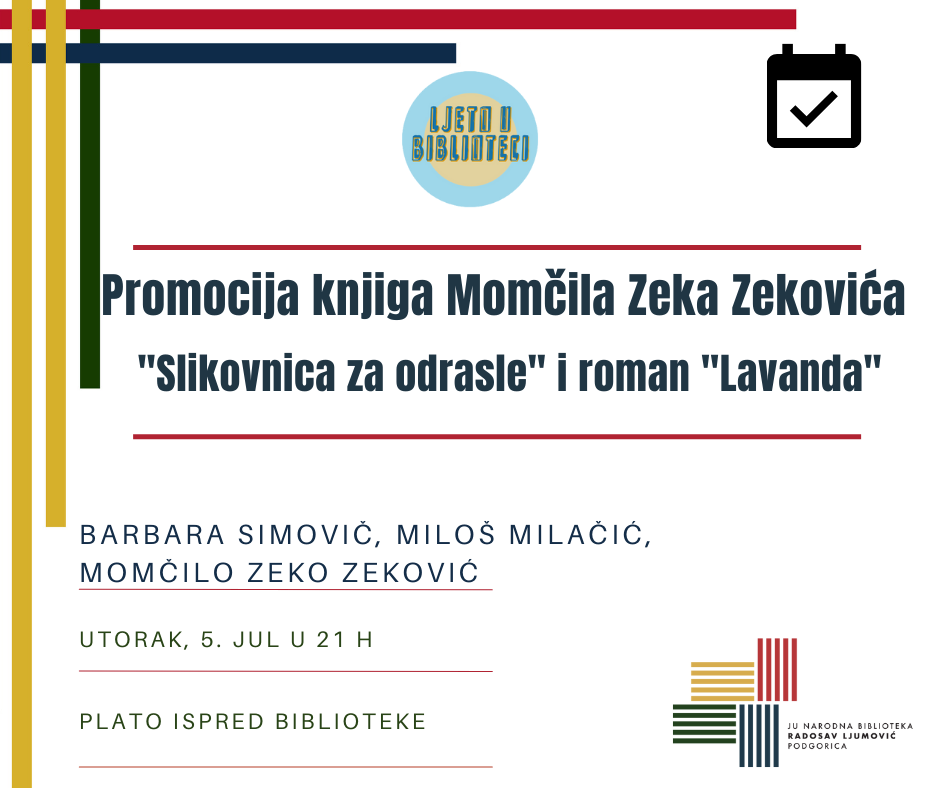 Promocija knjiga Momčila Zekovića Zeka u utorak u podgoričkoj Biblioteci