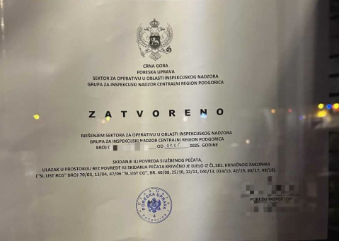 Zatvorili više ugostiteljskih objekata u Podgorici, otkriveno izdavanje falsifikovanih računa