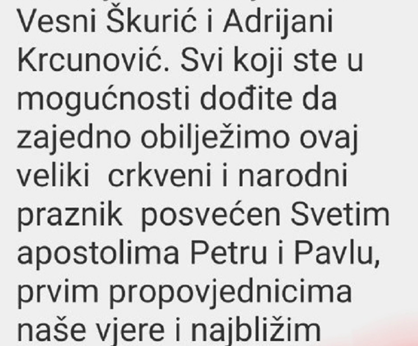 Risan: Škola zove djecu na proslavu crkvenog praznika Petrovdana