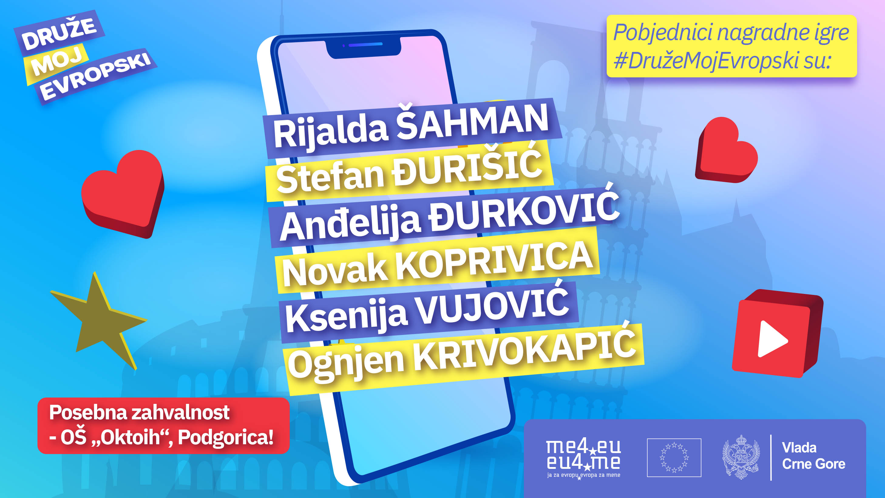 Odabrano šest najboljih radova na konkursu „Druže moj Evropski!“