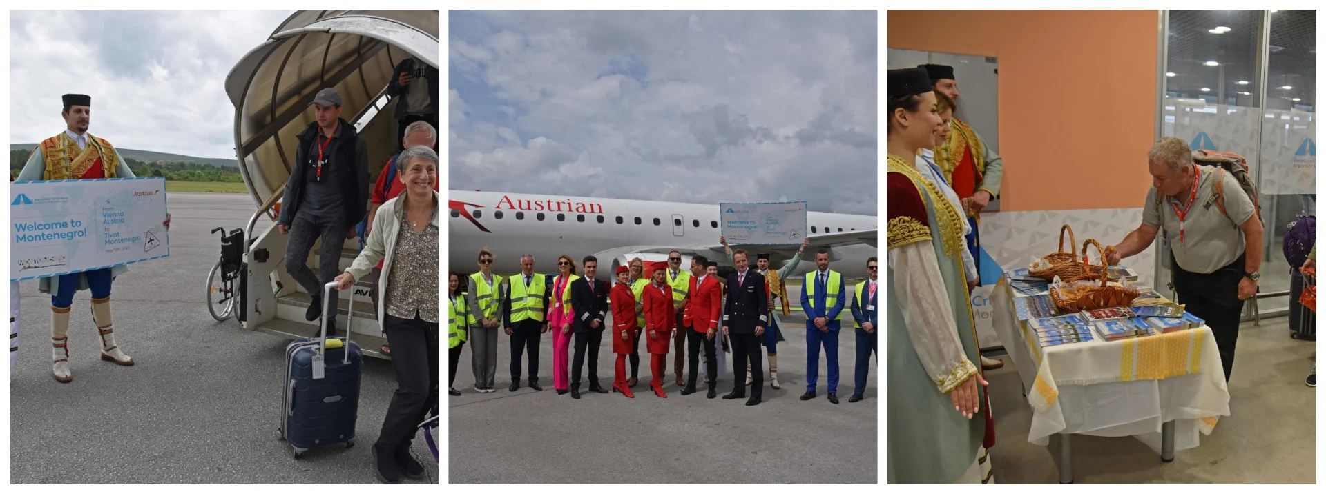 Beč i Tivat prvi put povezani direktnom avio linijom: Svečani doček za inauguralni let Austrian Airlines-a