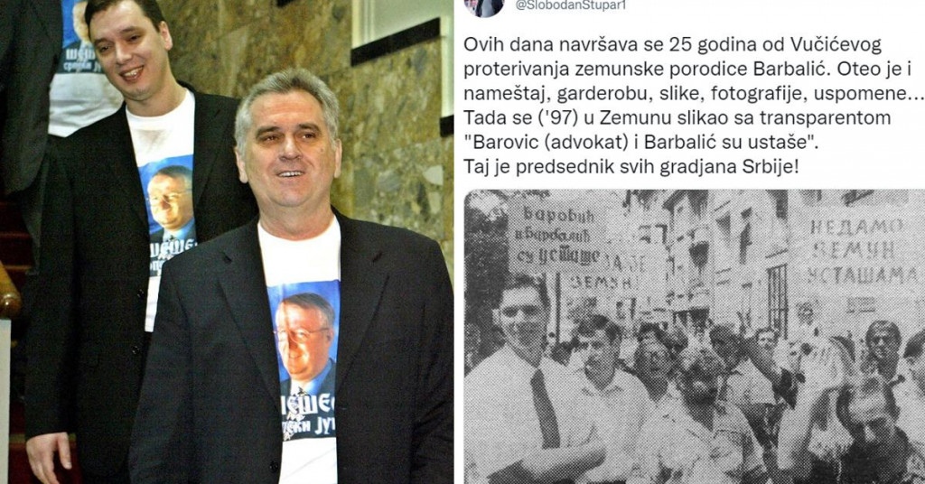 Objavljena fotografija Vučića kada je iz Zemuna protjerivao porodicu Barbalić jer su Hrvati!