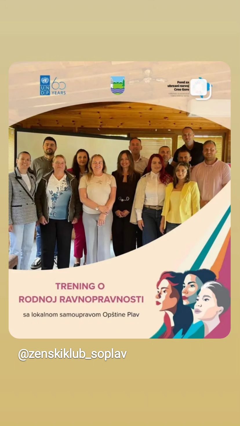Dvodnevni trening u Plavu za jačanje rodne ravnopravnosti