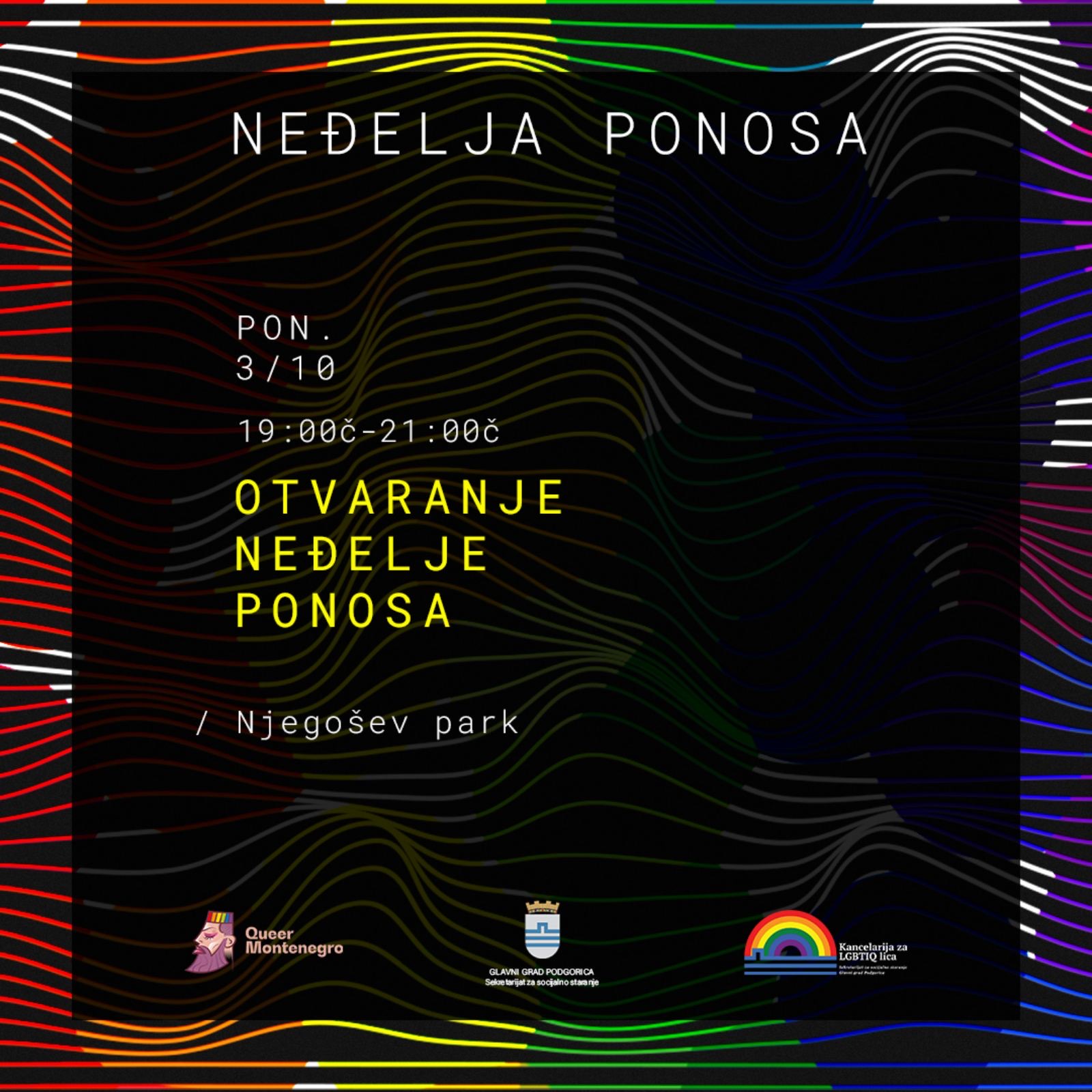 Sjutra otvaranje Neđelje ponosa