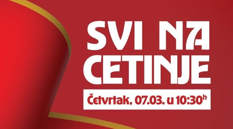 Huter poziva na skup na Cetinju: Jer nećemo klečati dok gođ ima Montenegra i njegove neporažene zastave