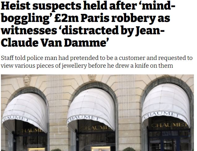 Žan-Klod van Dam 'pomogao' crnogorskim državljanima da opljačkaju juvelirnicu u Parizu?
